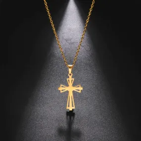 Skyrim Stainless Steel Cross Pendant Necklace for Men Women
