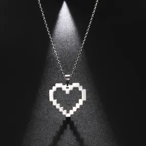 Skyrim Trendy Mosaic Heart Necklace for Women Girls Jewelry