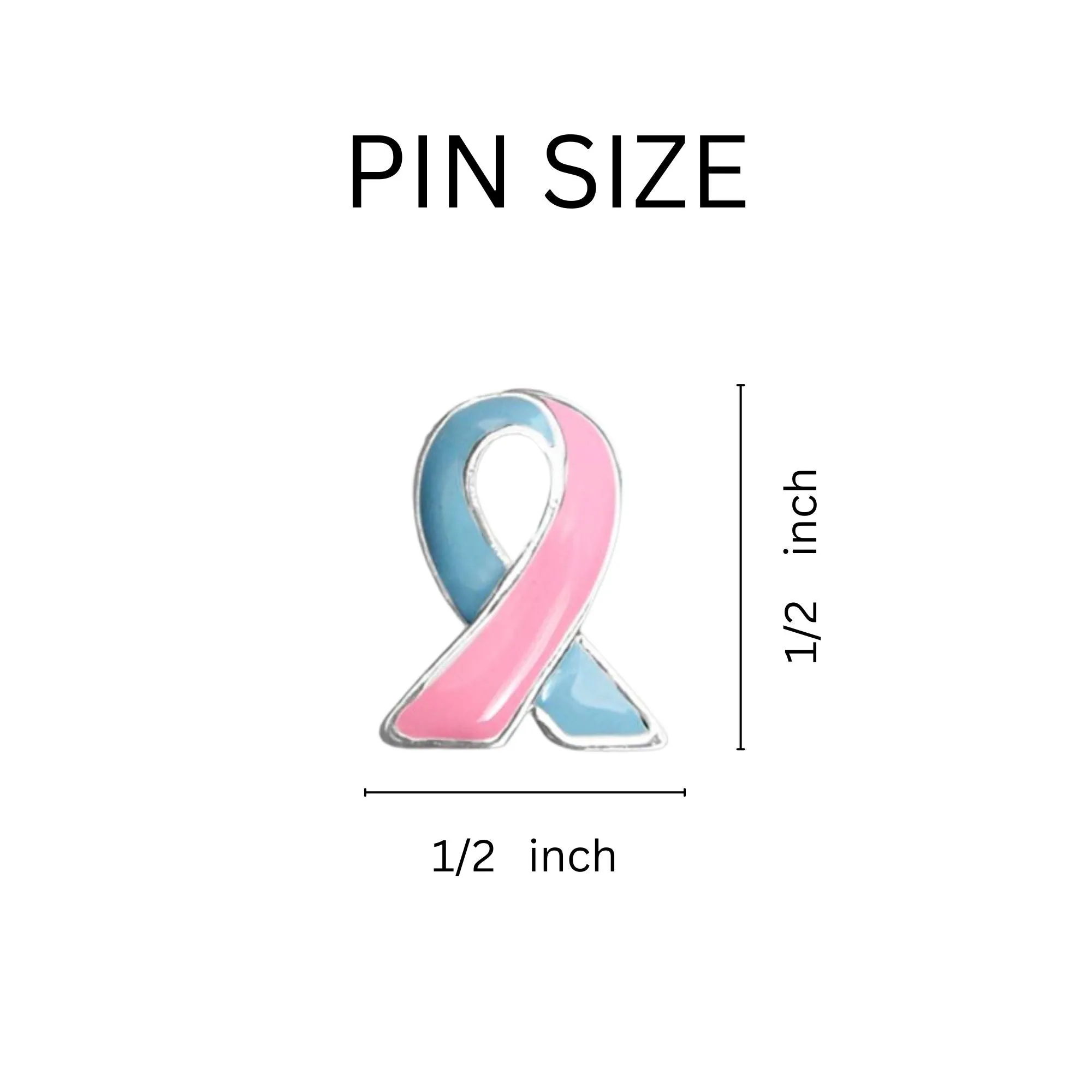 Small Pink & Blue Ribbon Lapel Pins