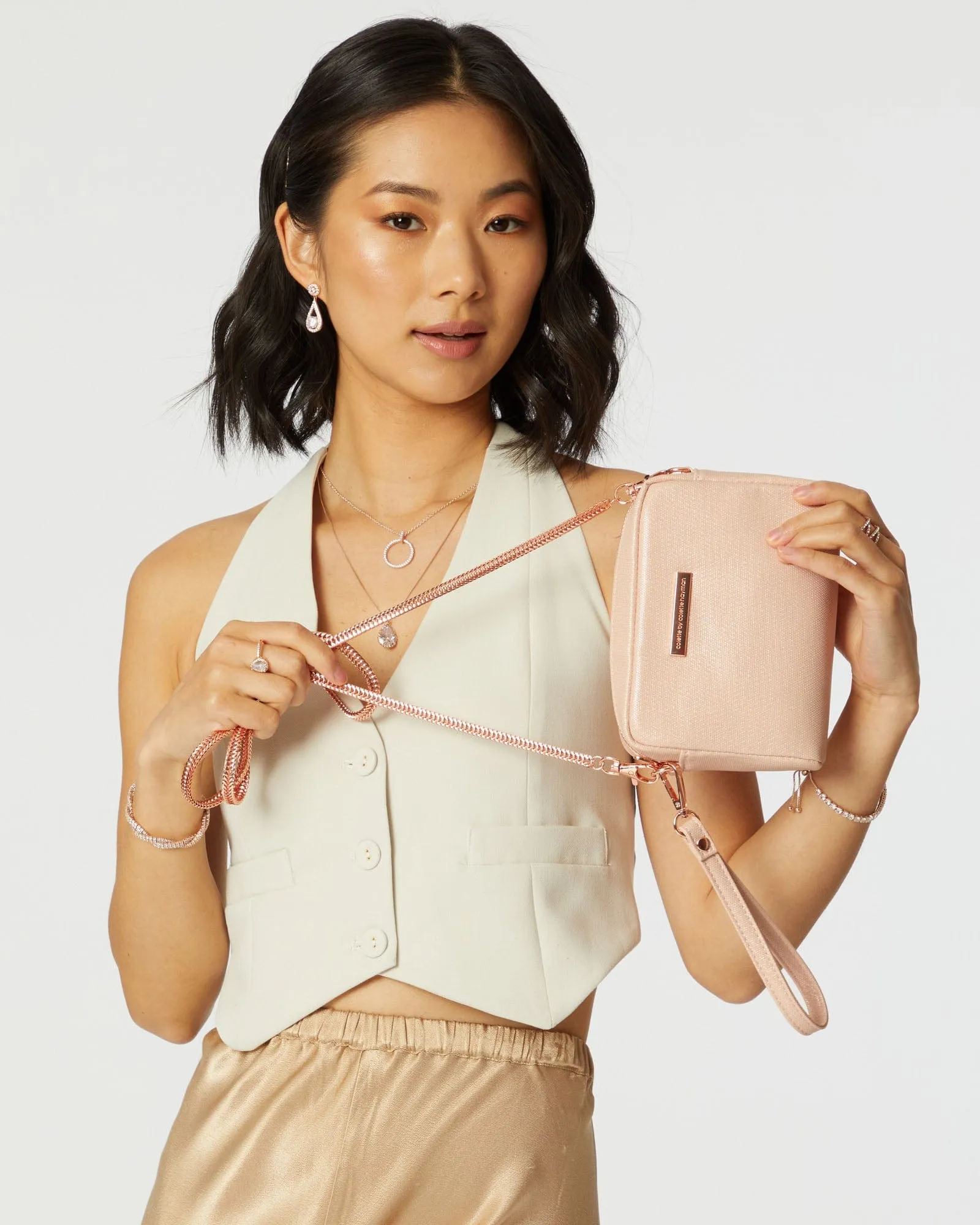 Suri Rose Gold Crossbody Bag