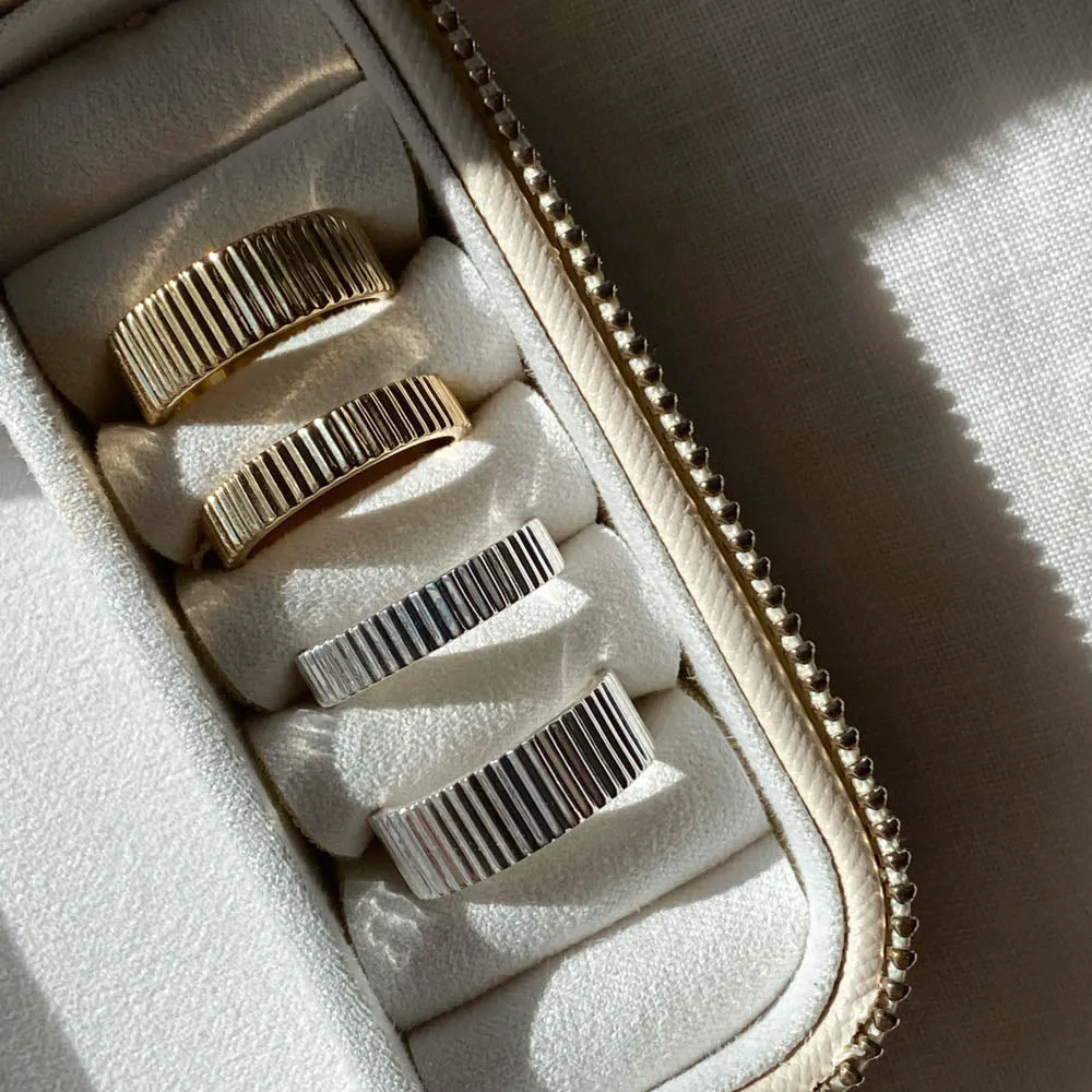 Textured Boyfriend Ring in Silver