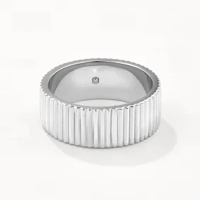 Textured Boyfriend Ring in Silver