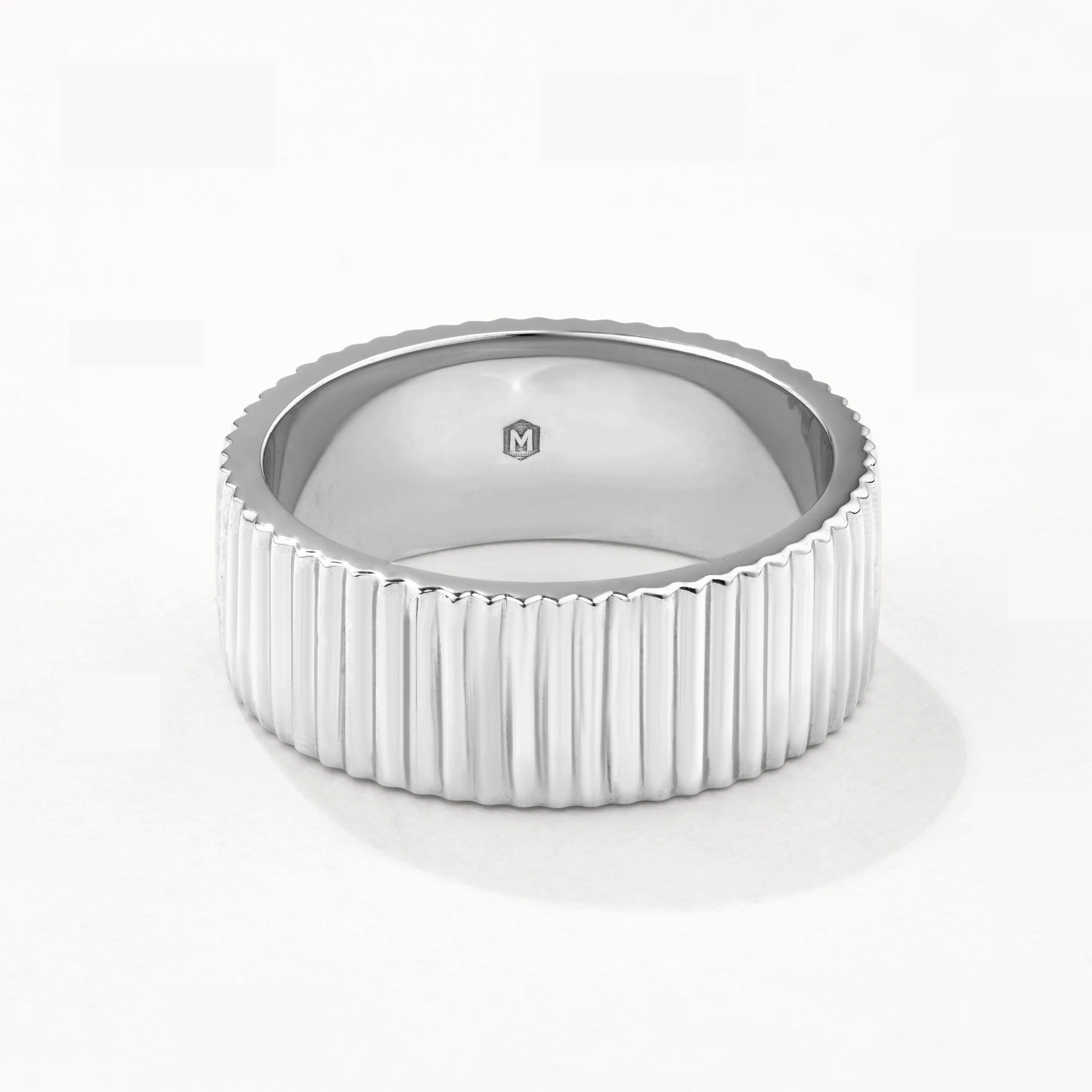 Textured Boyfriend Ring in Silver