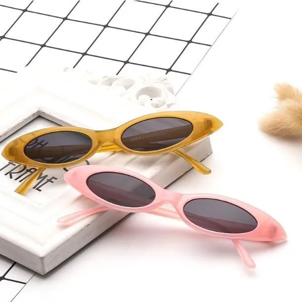 Trendy Narrow Pointy Plastic Frame Sunglasses