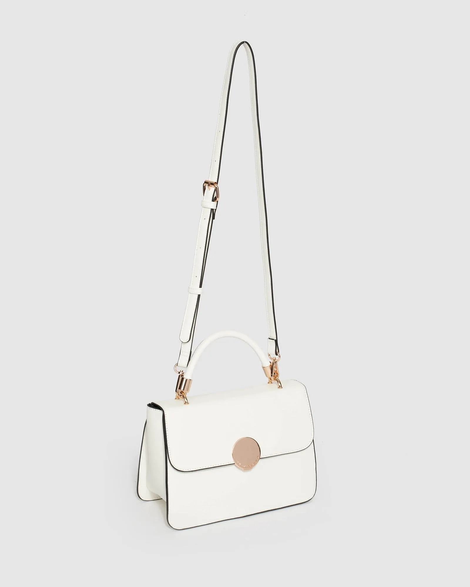 White Ellie Top Handle Bag