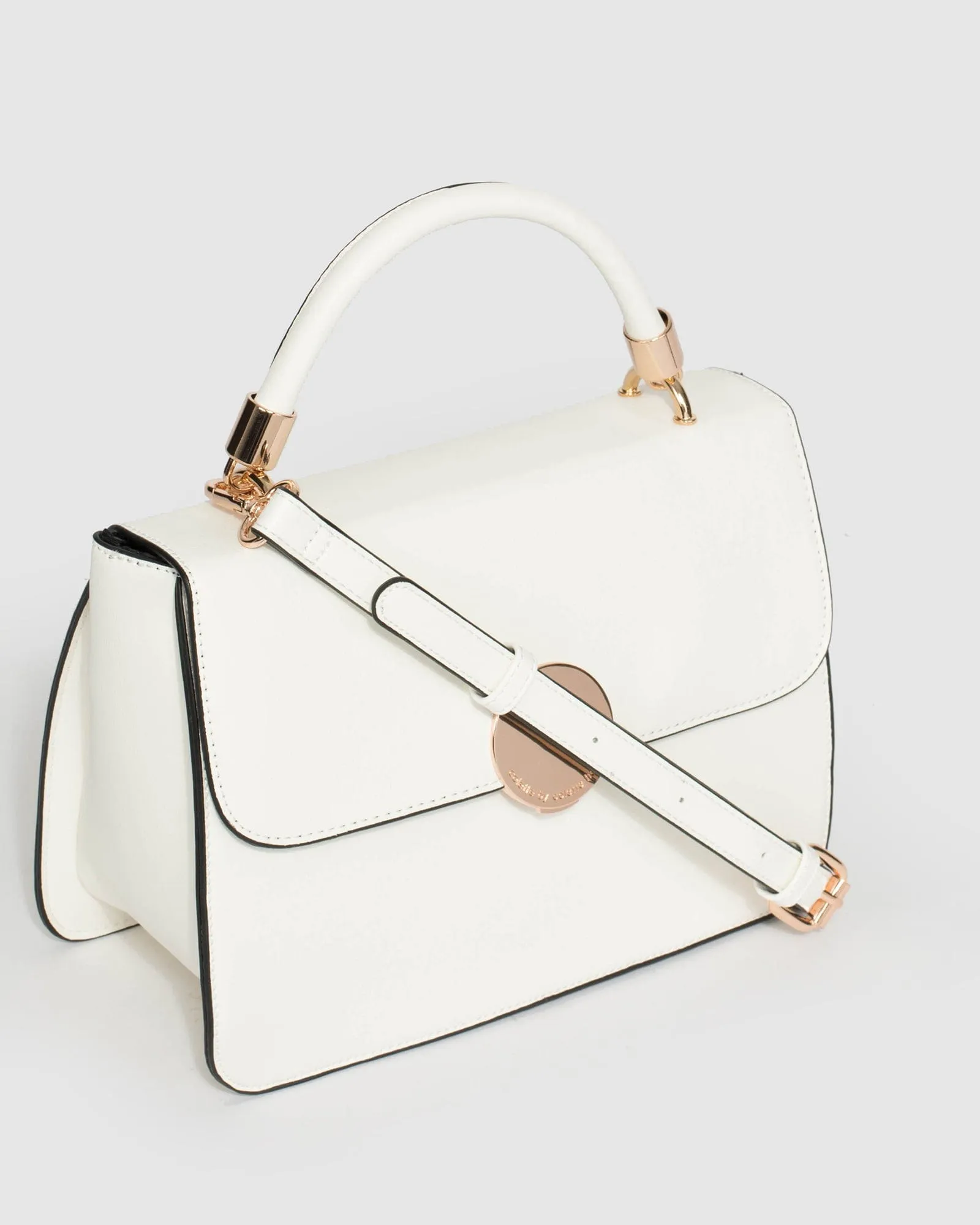 White Ellie Top Handle Bag